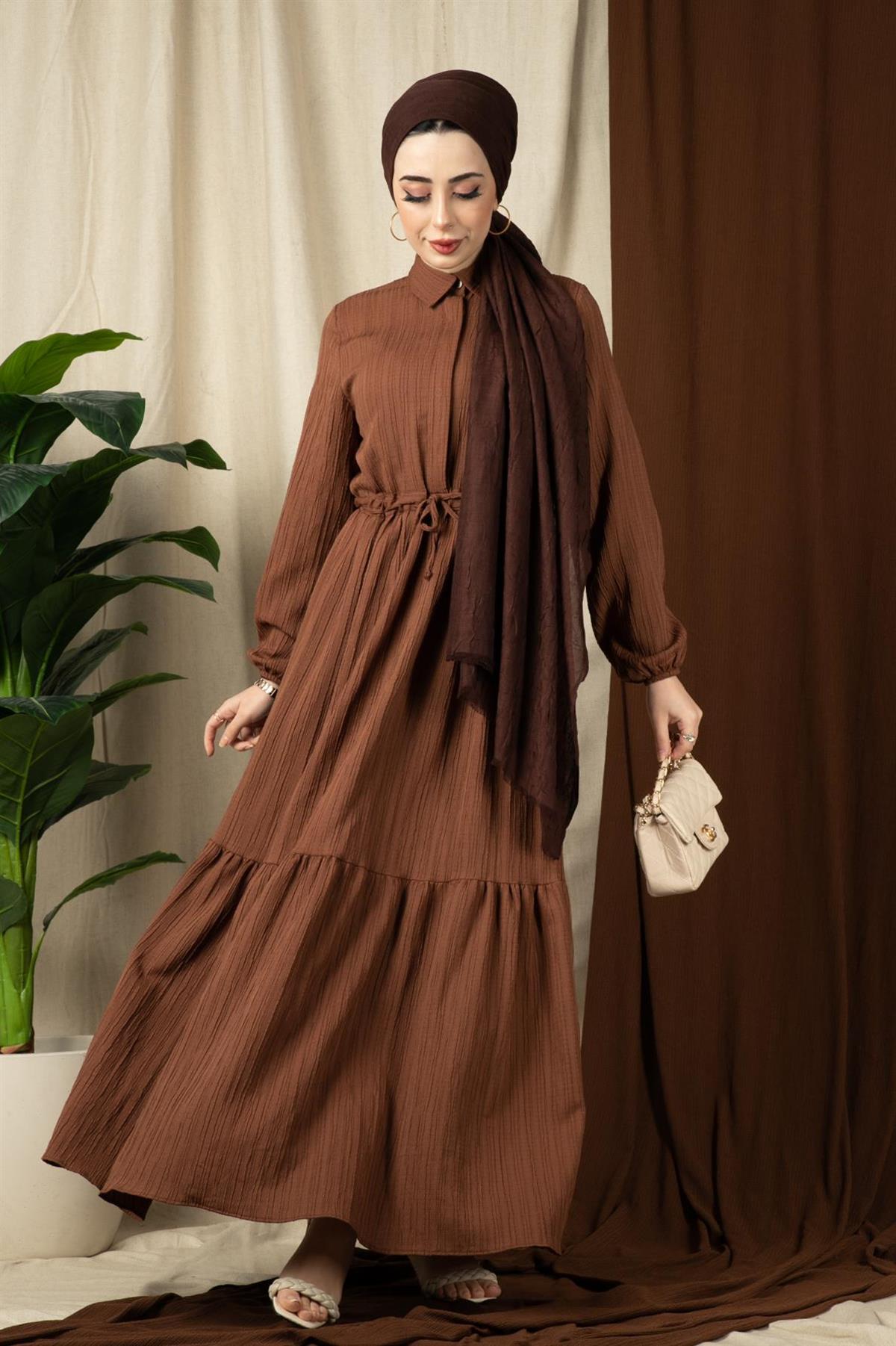 Sena Waist Tunnel Dress-Brown