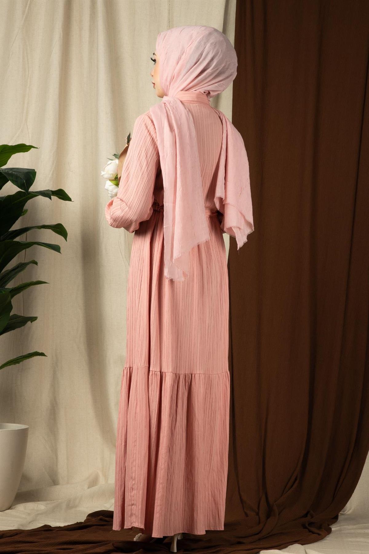 Sena Waist Tunnel Dress-Salmon