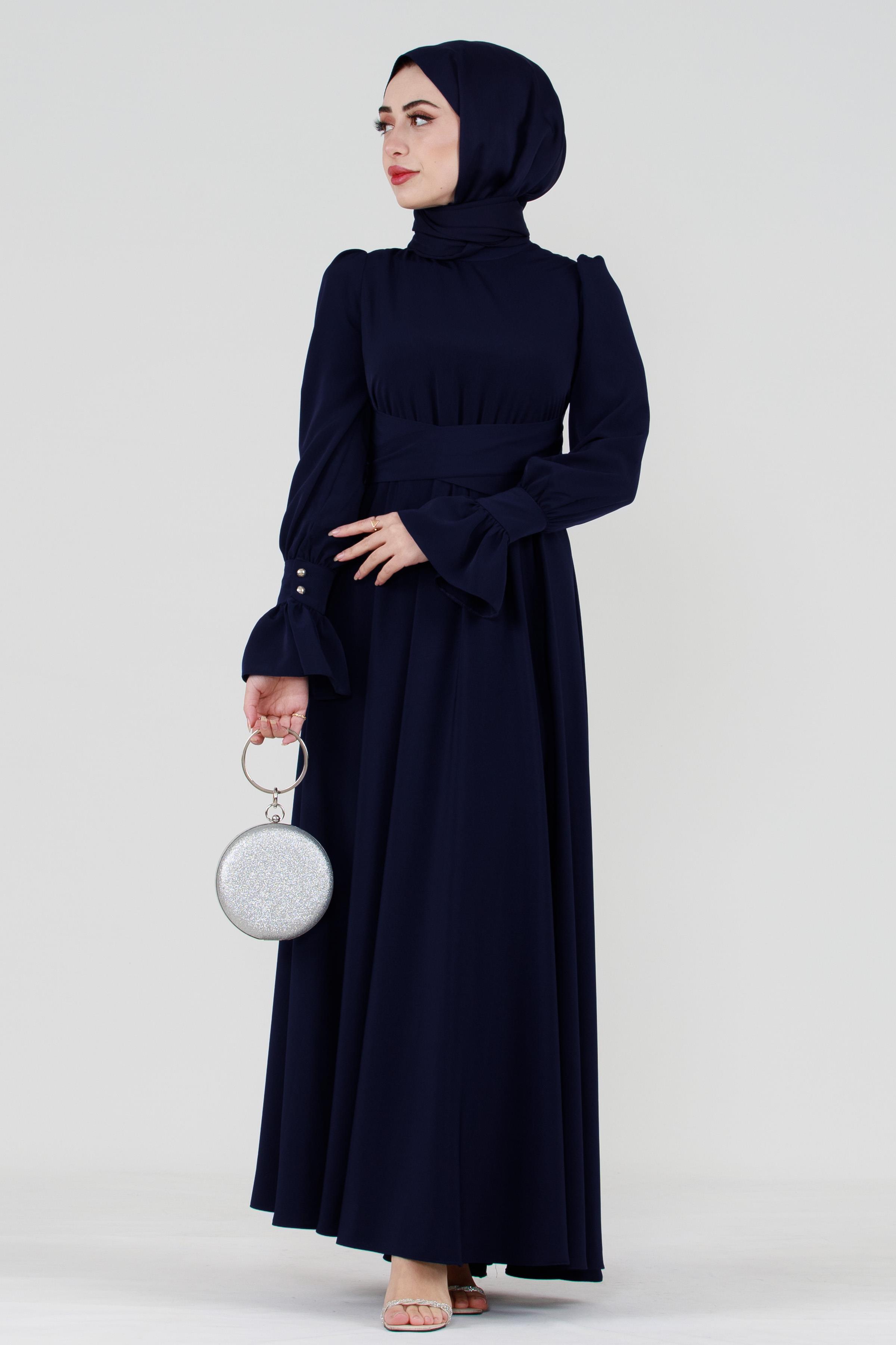 Tuana Abiye Elbise-Lacivert