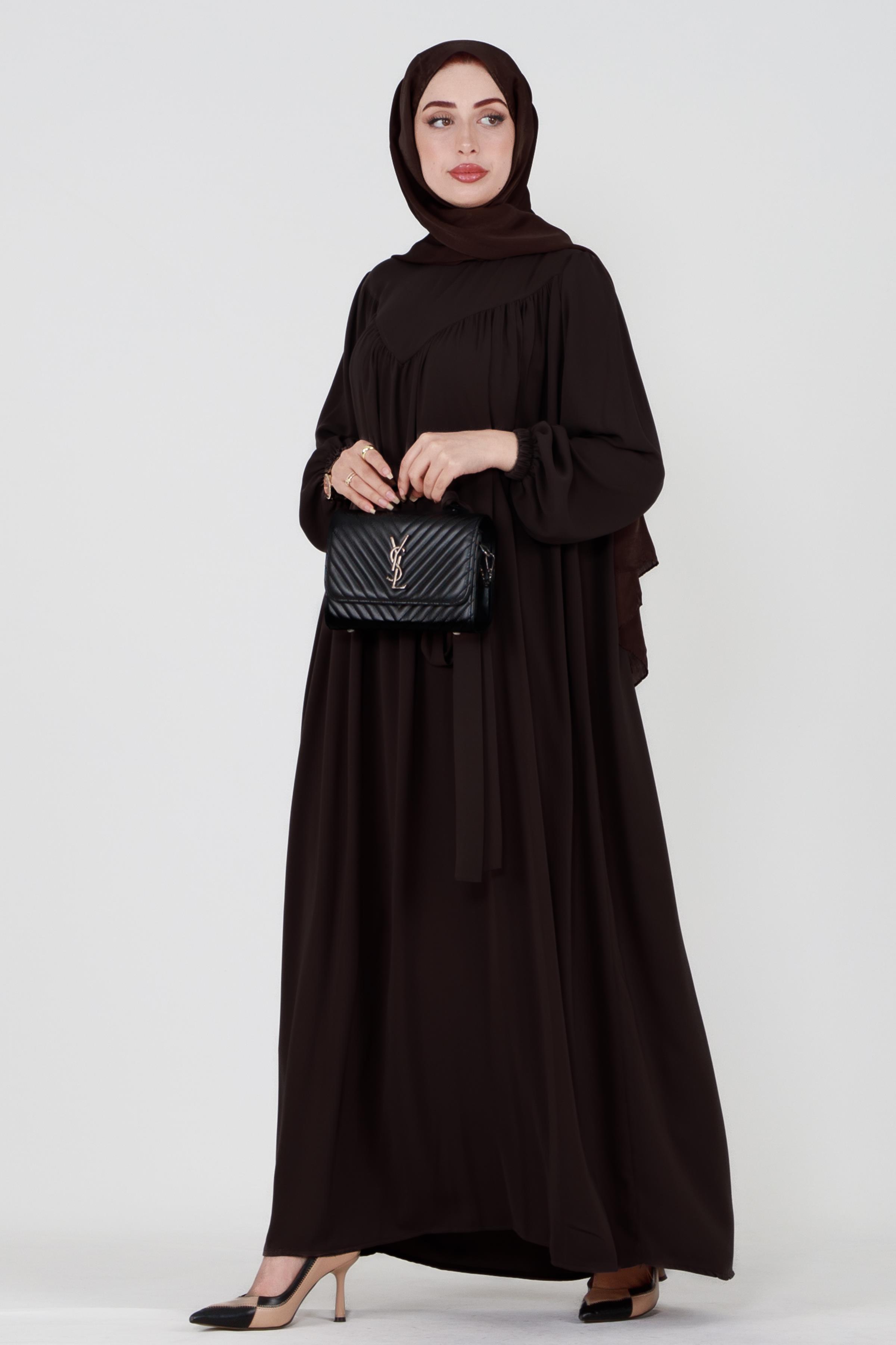 فستان حجاب بني
