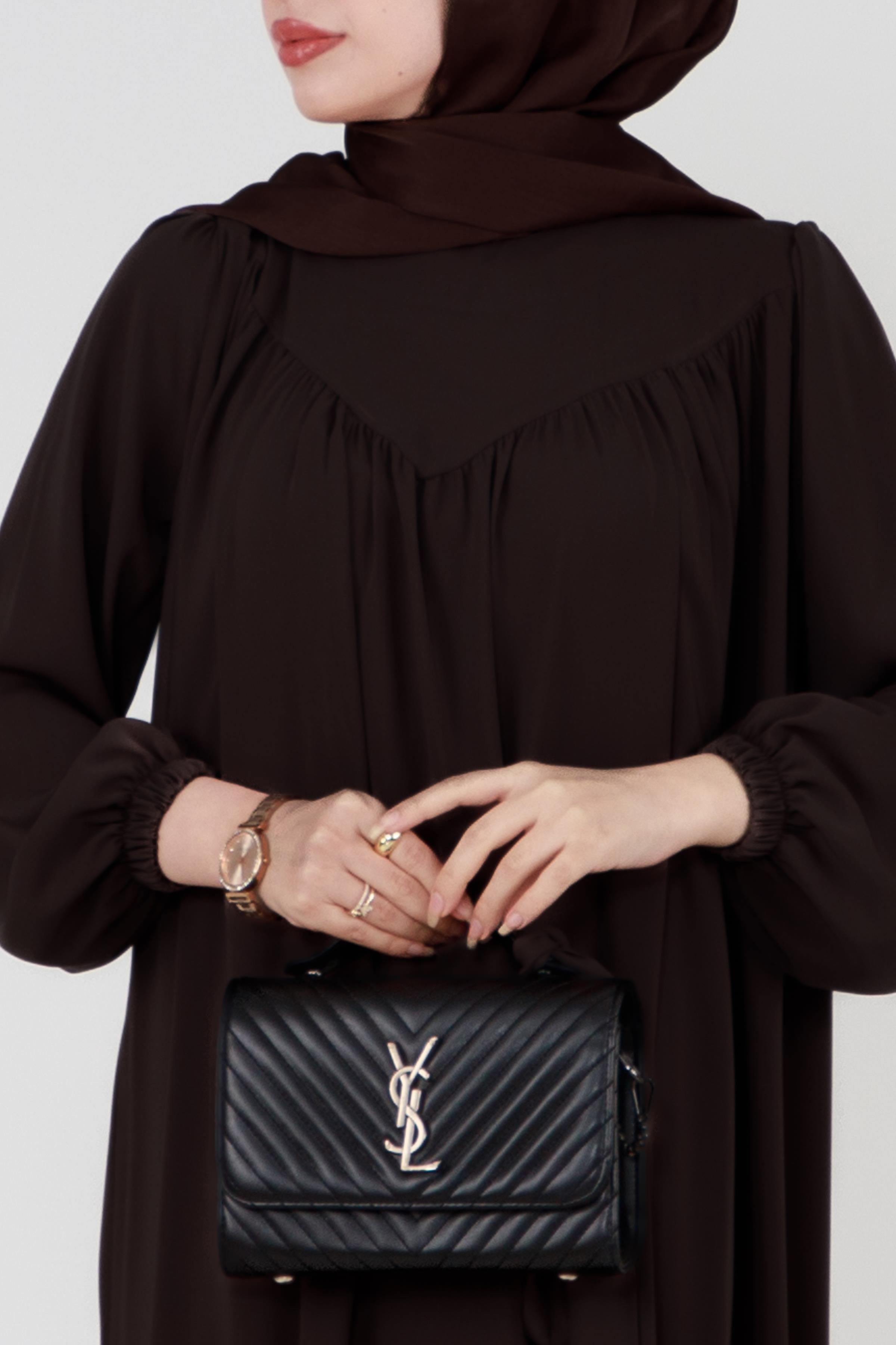 فستان حجاب بني