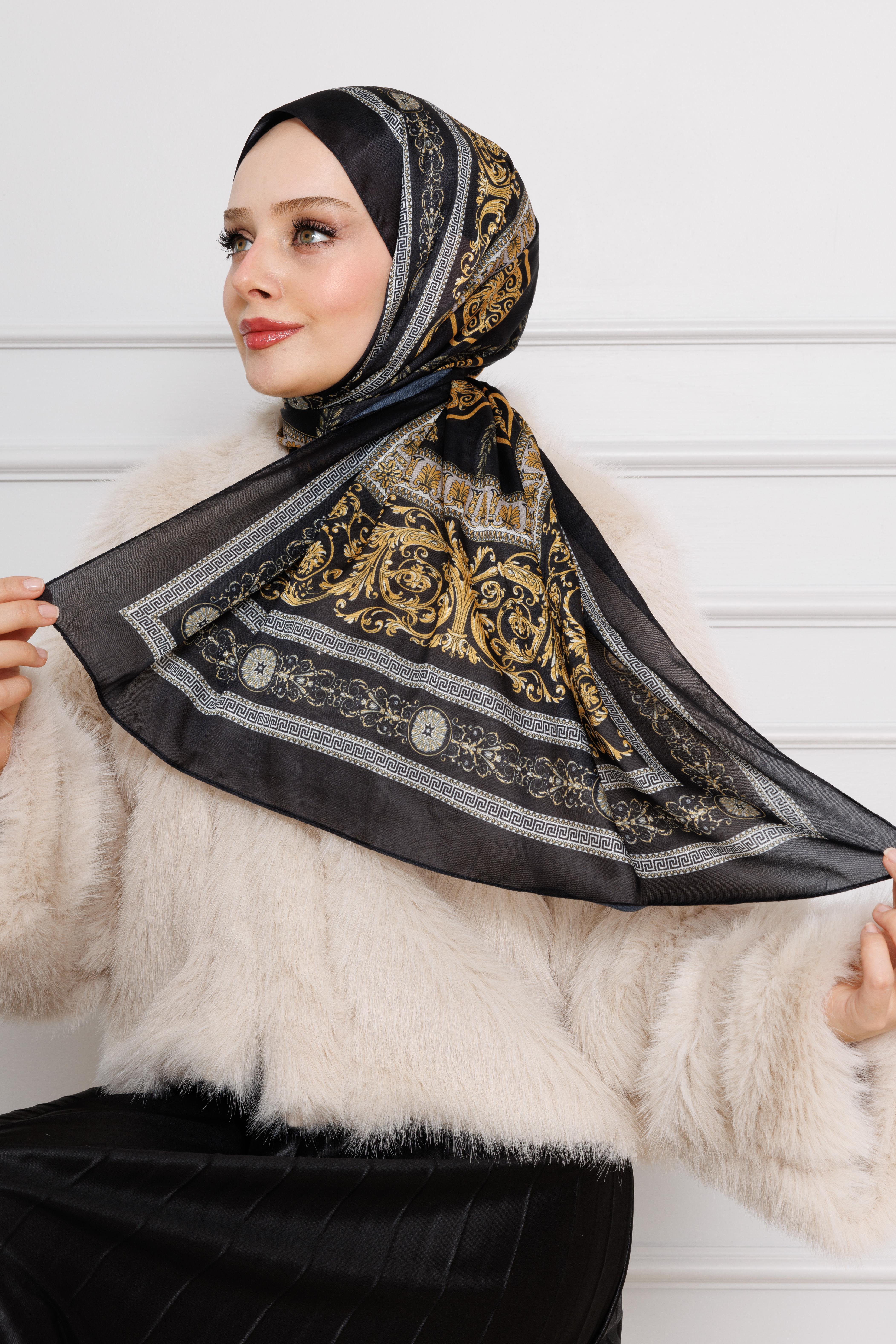 Versace Patterned Indian Silk Shawl-mint black color