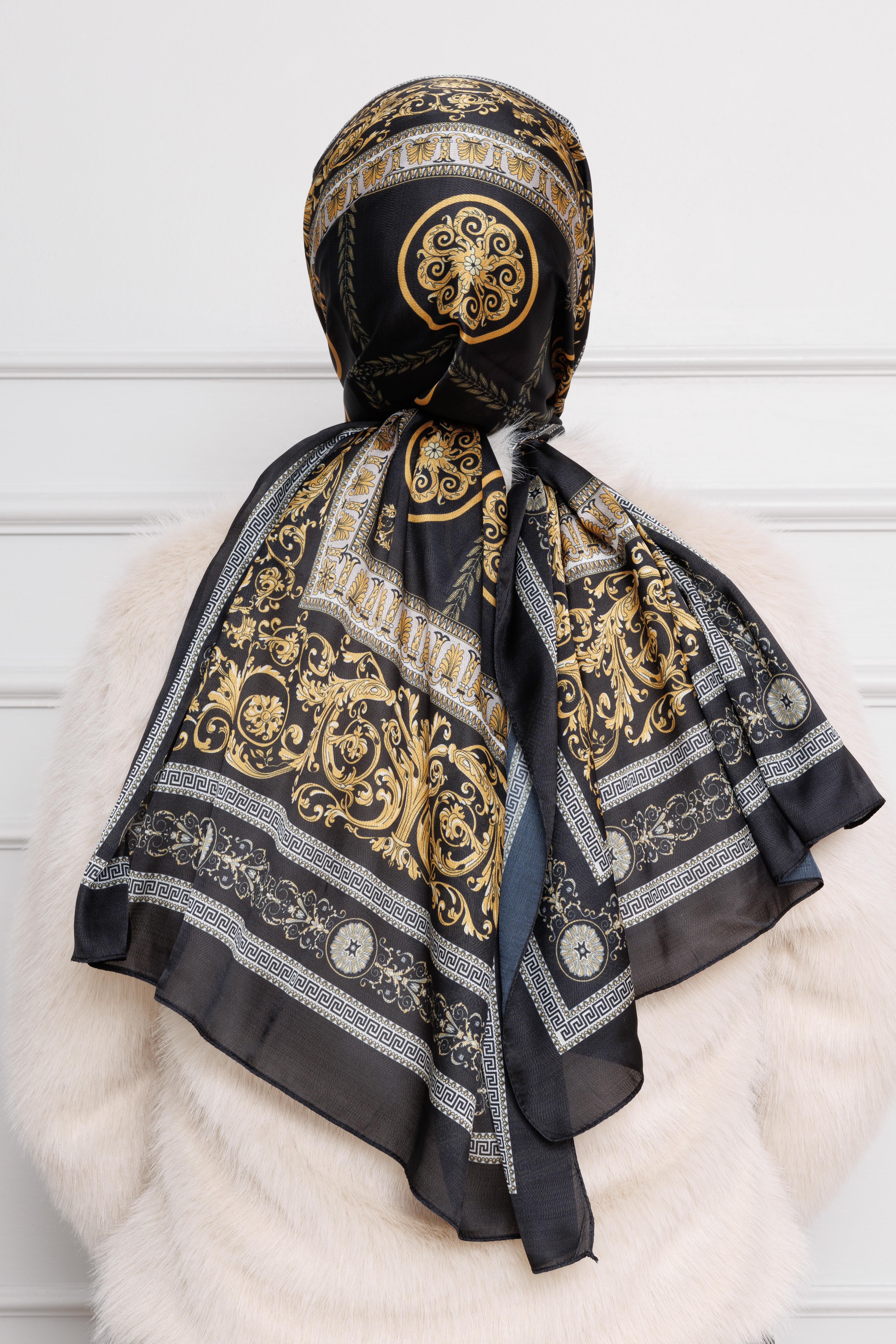 Versace Patterned Indian Silk Shawl-mint black color