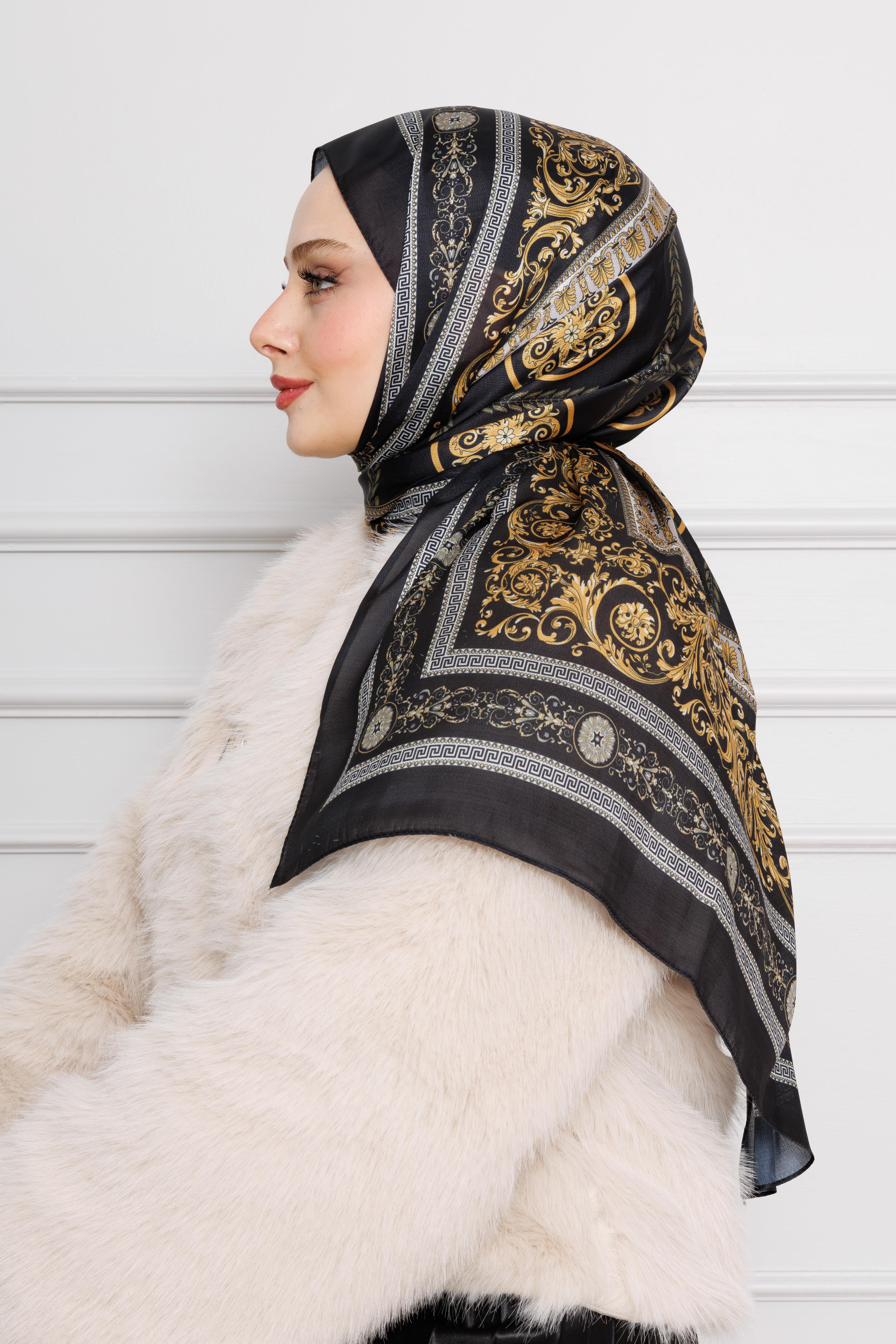 Versace Patterned Indian Silk Shawl-mint black color