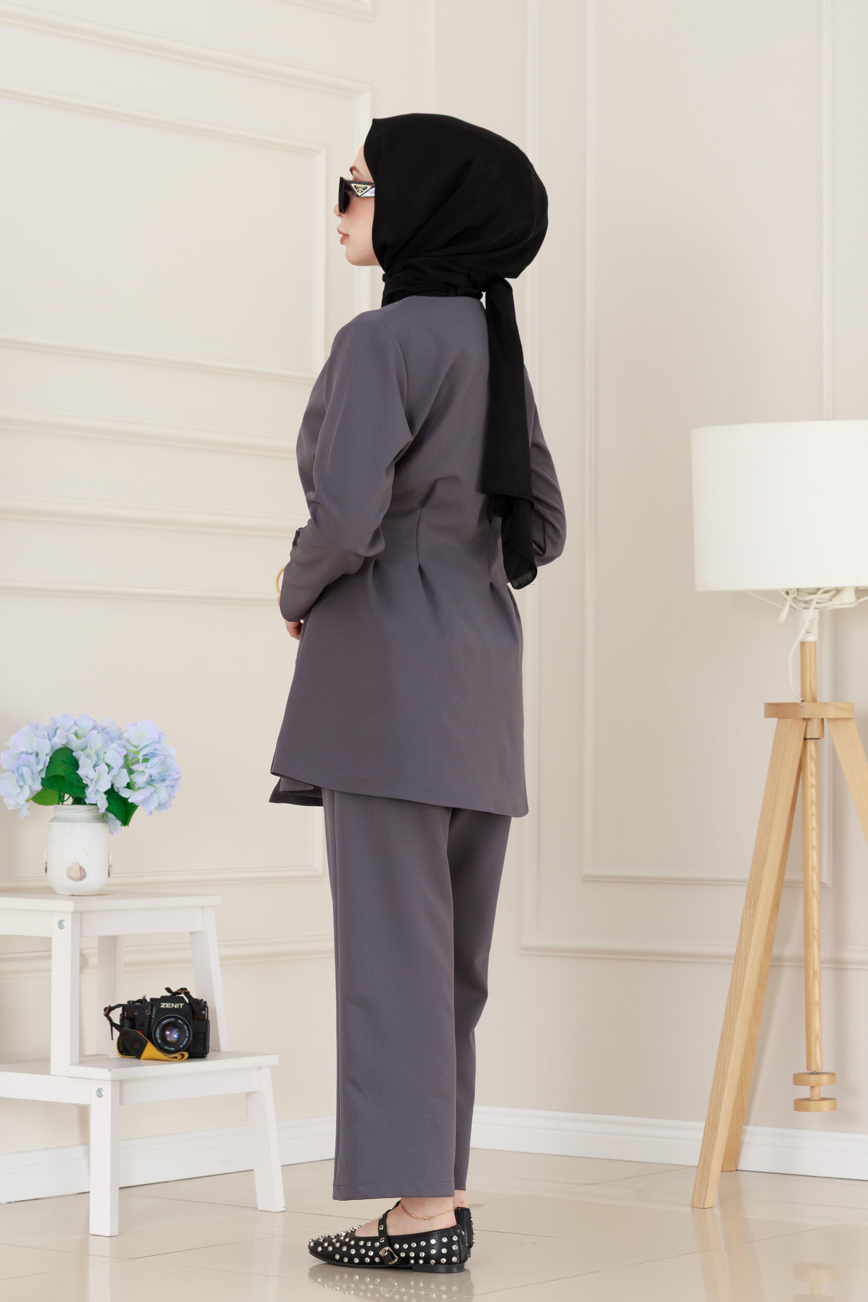 Yandan Bağlamalı HürremTakım-Gri
