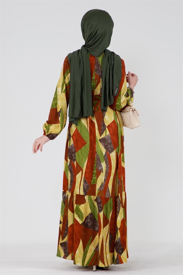 فستان  محجبات-أصفر