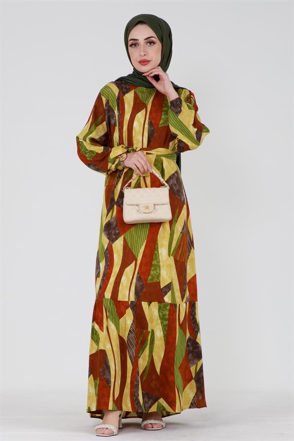 فستان  محجبات-أصفر