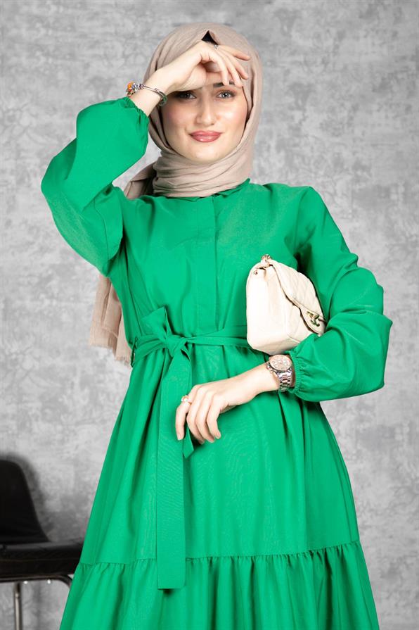 Afra Dress - Benetton Green