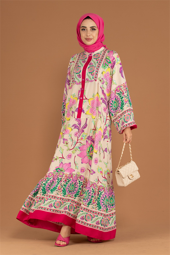 Alaçatı Viscose Dress -Pink