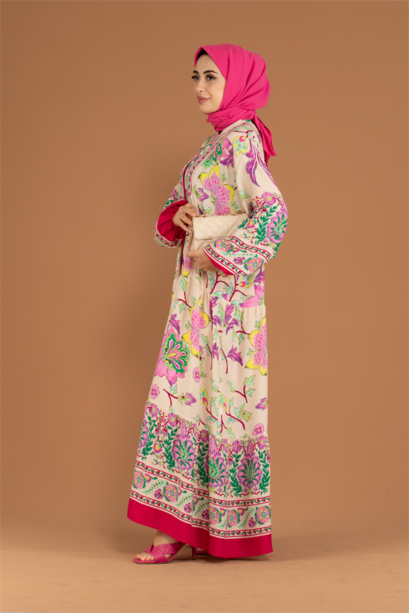 Alaçatı Viscose Dress -Pink
