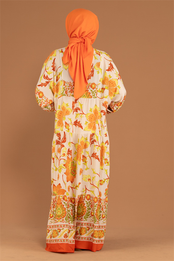 Alaçatı Viscose Dress -Orange