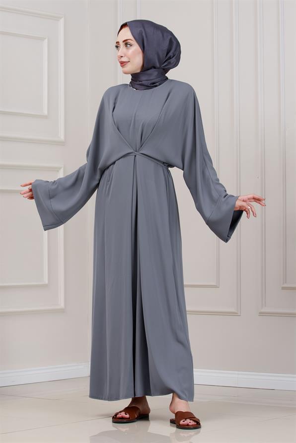 Bağlamalı Maria Elbise-Gri