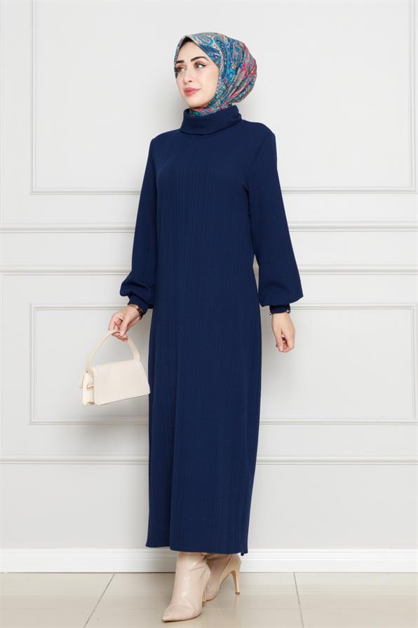 Belted Dress-Navy Blue color 