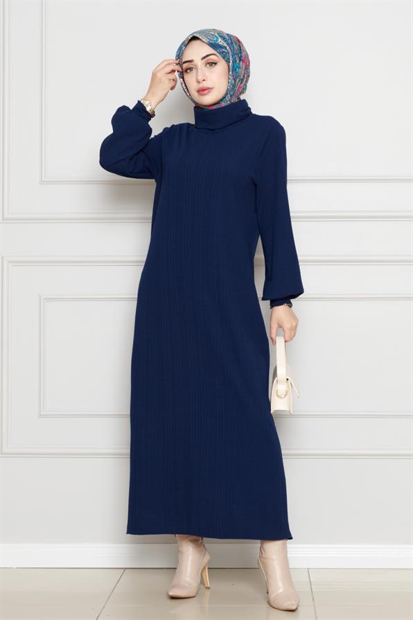 Belted Dress-Navy Blue color 