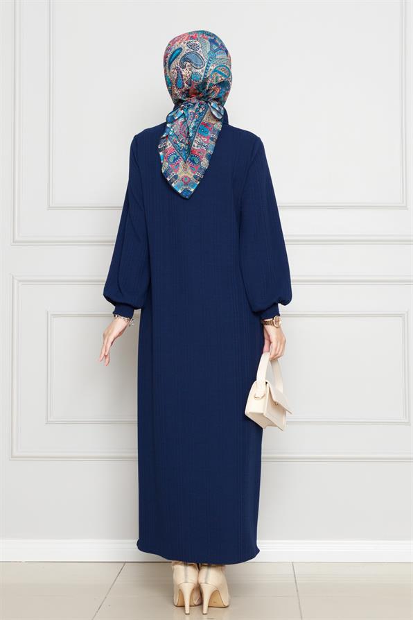 Belted Dress-Navy Blue color 