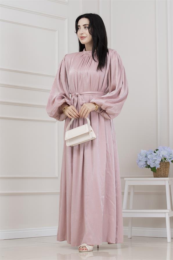 Balon Kol Taşlı Şimal Abiye-GÜL KURUSU