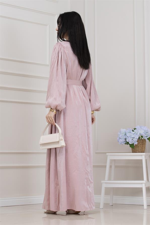 Balon Kol Taşlı Şimal Abiye-GÜL KURUSU