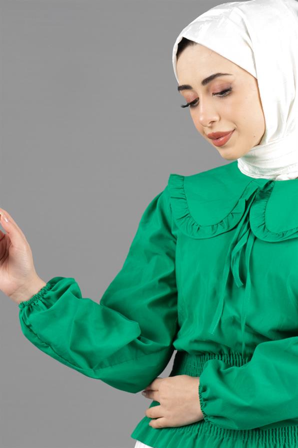 قميص بيبي ياقة - أخضر
