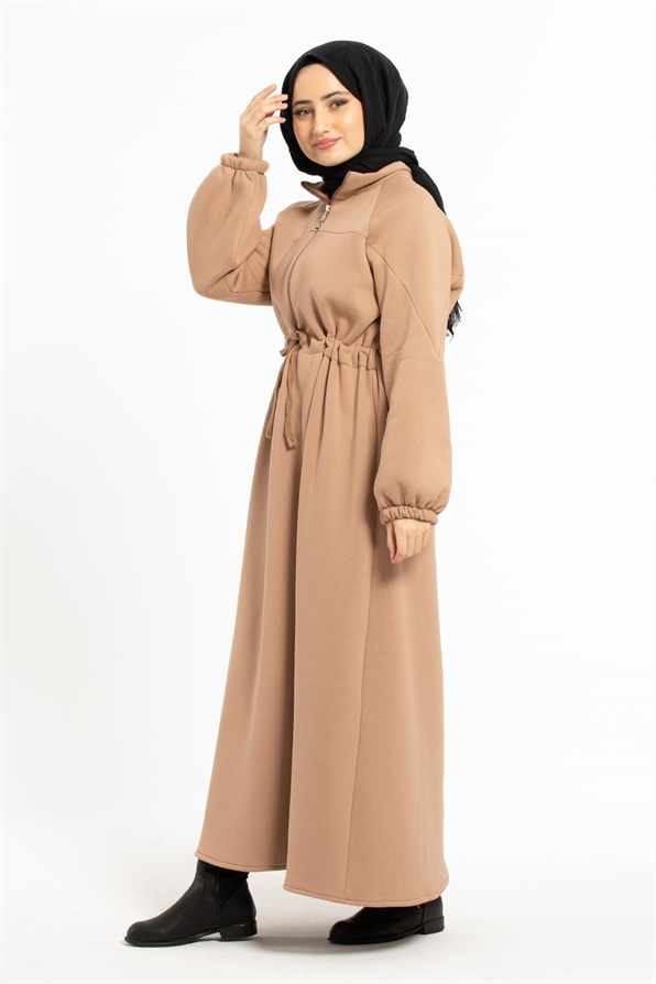 Raising Fabric Dress - Beige