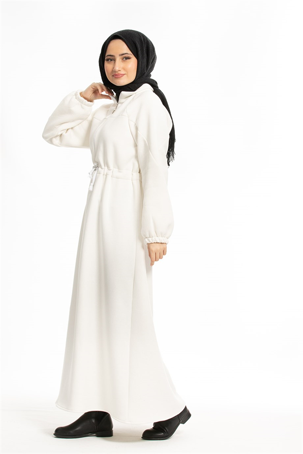 Raising Fabric Dress - White