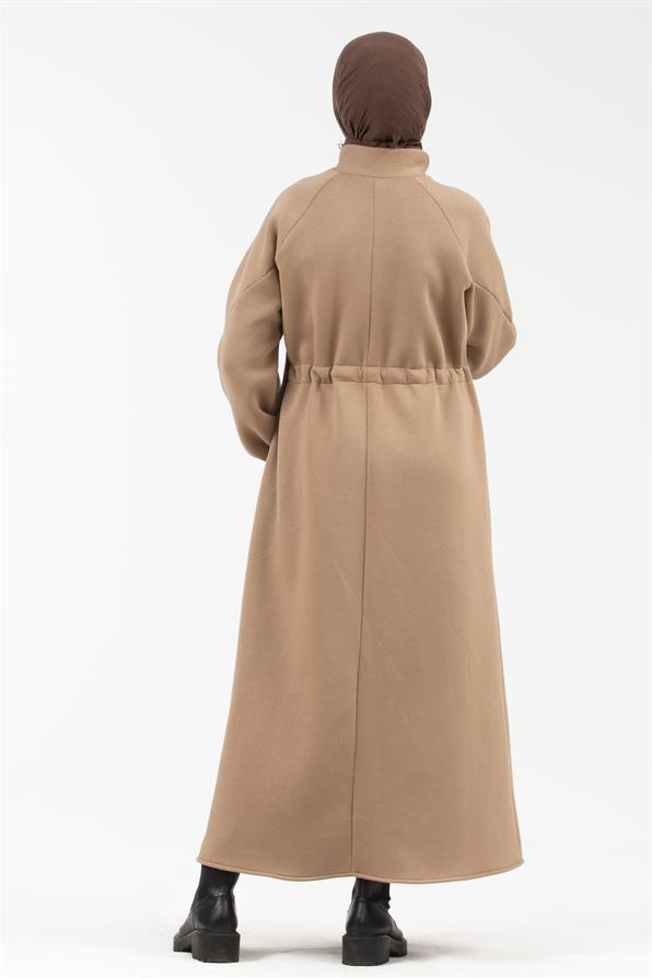 Waist Tunnel Starched 3 Thread Dress-Brown