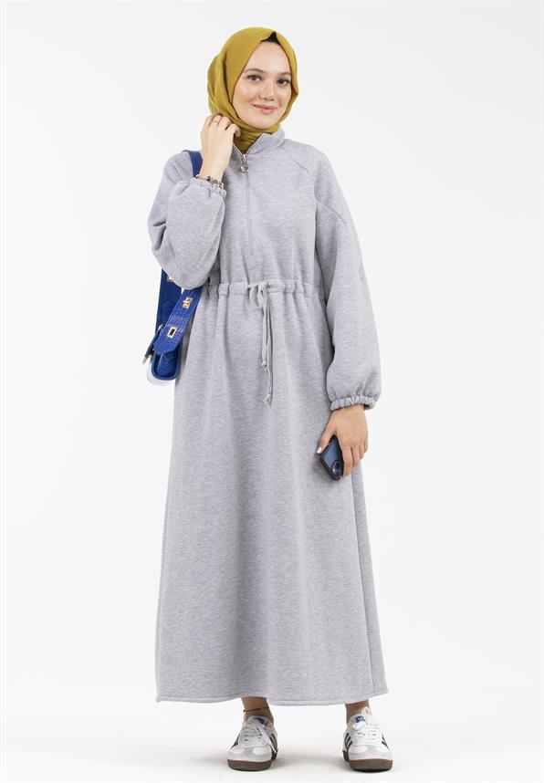 Waist Tunnel Starched 3 Thread Dress-Gray
