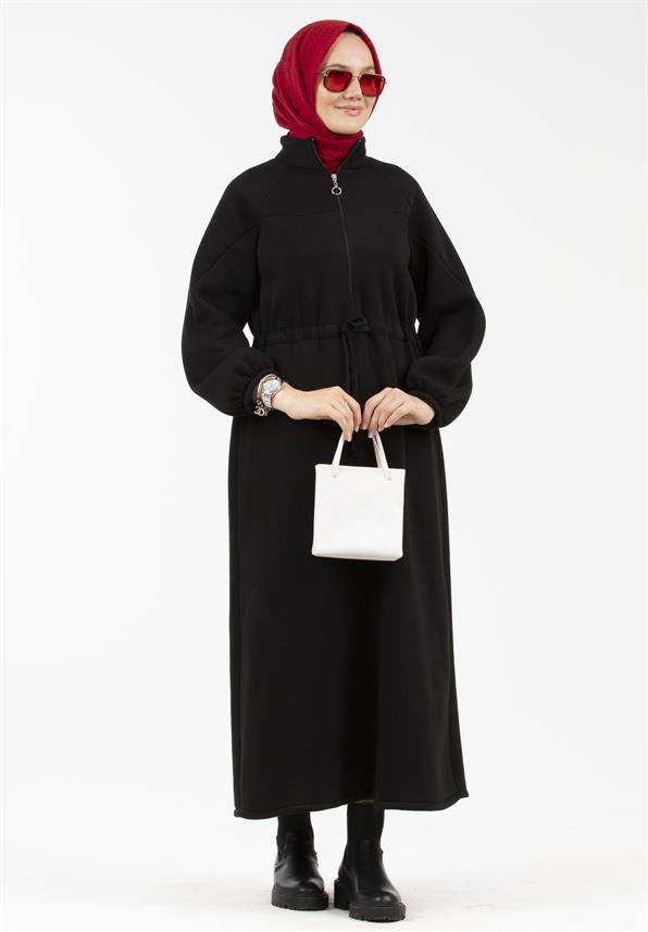 Raising Fabric Dress - Black