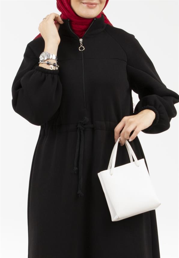 Raising Fabric Dress - Black