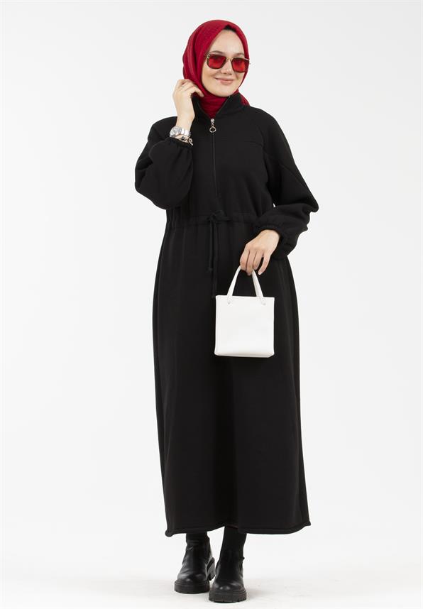 Raising Fabric Dress - Black