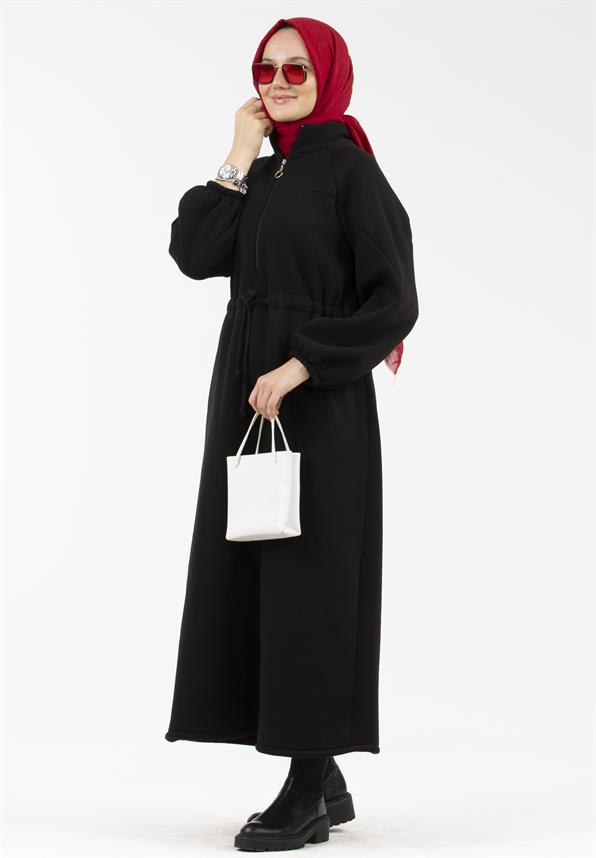 Raising Fabric Dress - Black