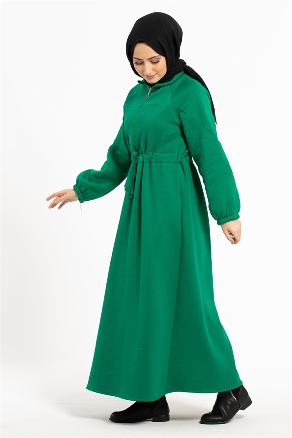 Raising Fabric Dress - Green