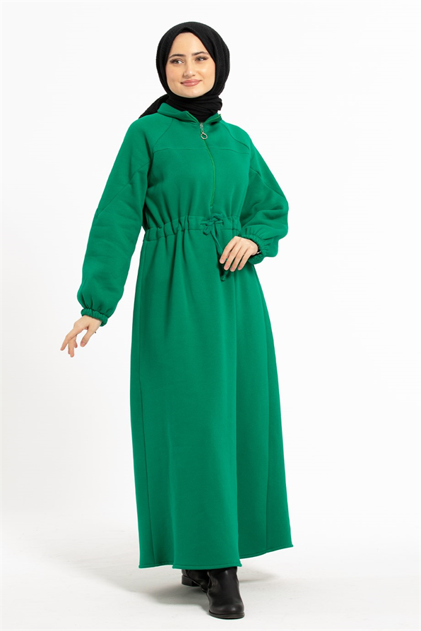 Raising Fabric Dress - Green