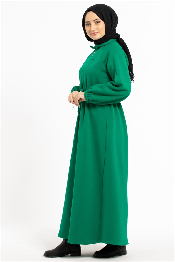 Raising Fabric Dress - Green