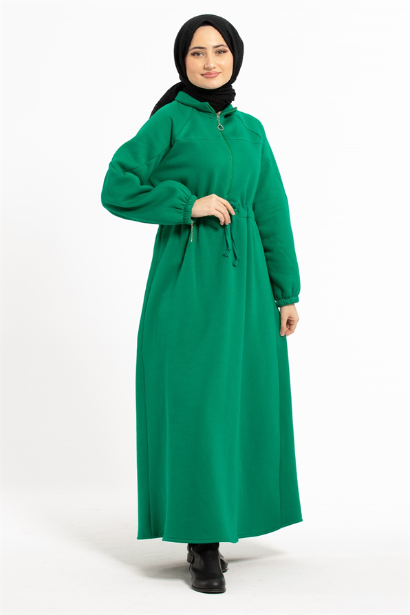 Raising Fabric Dress - Green