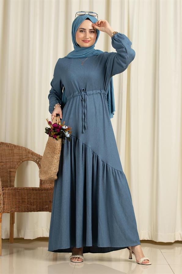 Waist Tunnel Dress-Indigo