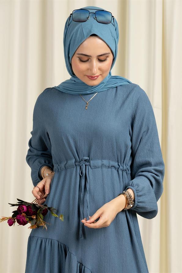 Waist Tunnel Dress-Indigo