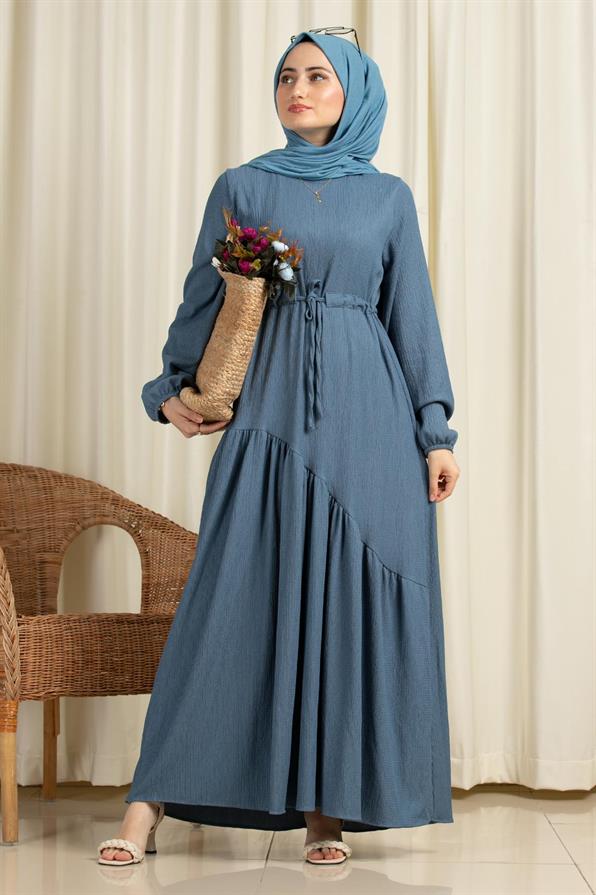 Waist Tunnel Dress-Indigo