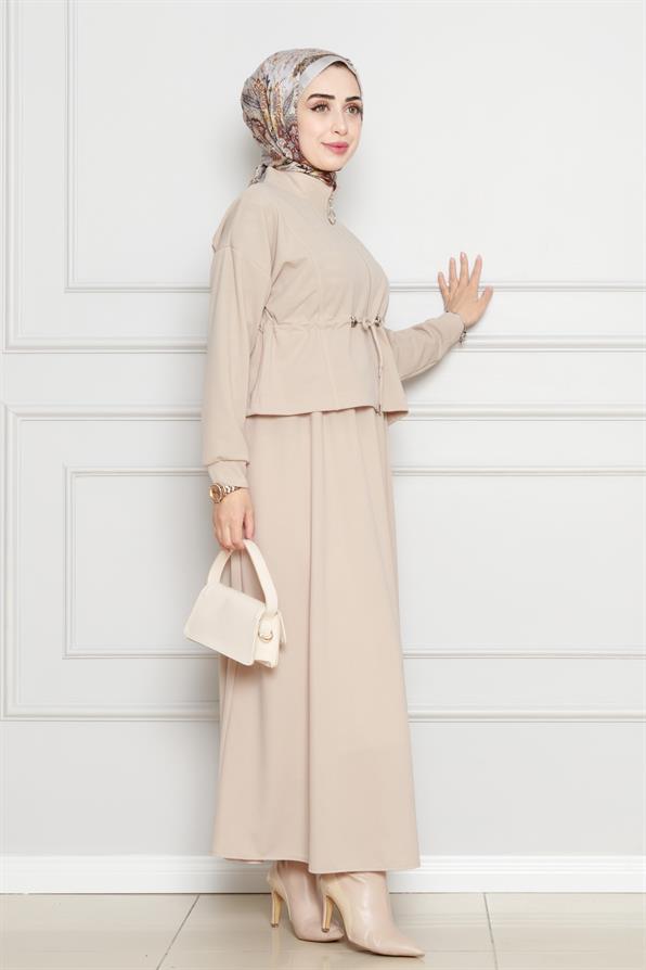 بدلة تنورة - لون بيج