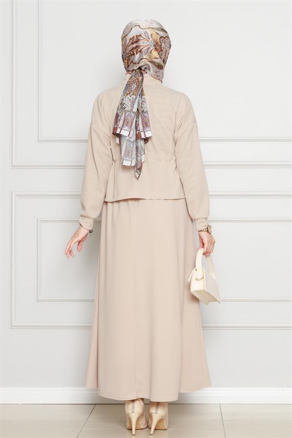 بدلة تنورة - لون بيج