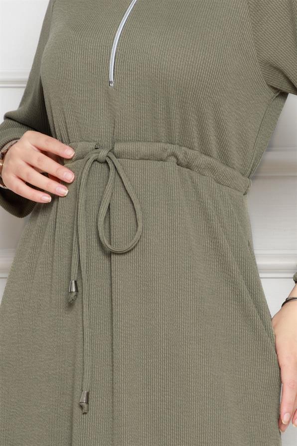 Dress with pocket  - Khaki color