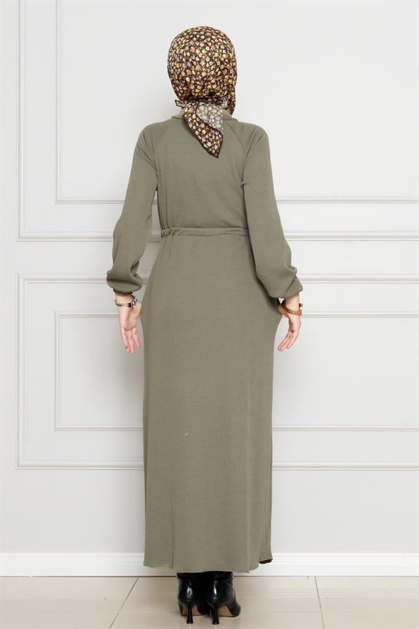 Dress with pocket  - Khaki color