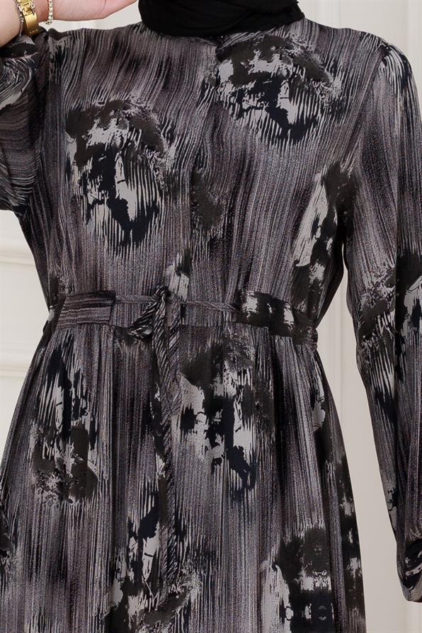 Beli Tünelli Hera Viscon Elbise-Antrasit