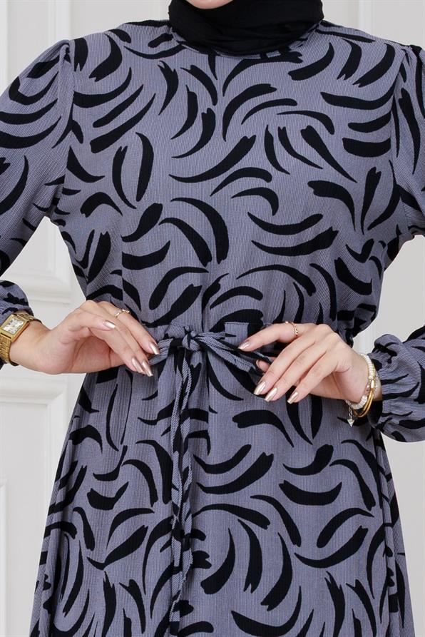 Beli Tünelli Karin Elbise-Gri