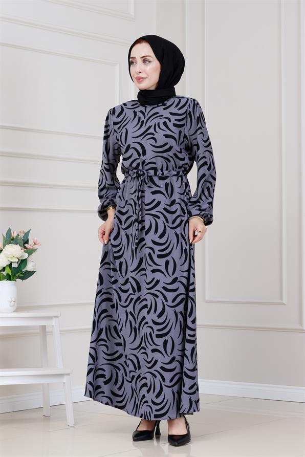 Beli Tünelli Karin Elbise-Gri