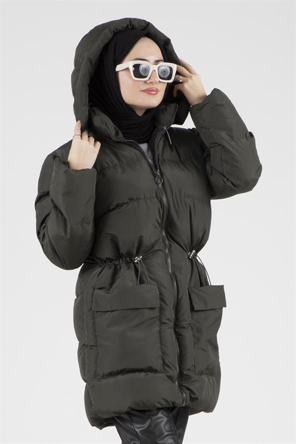 Puffer jacket-khaki color 