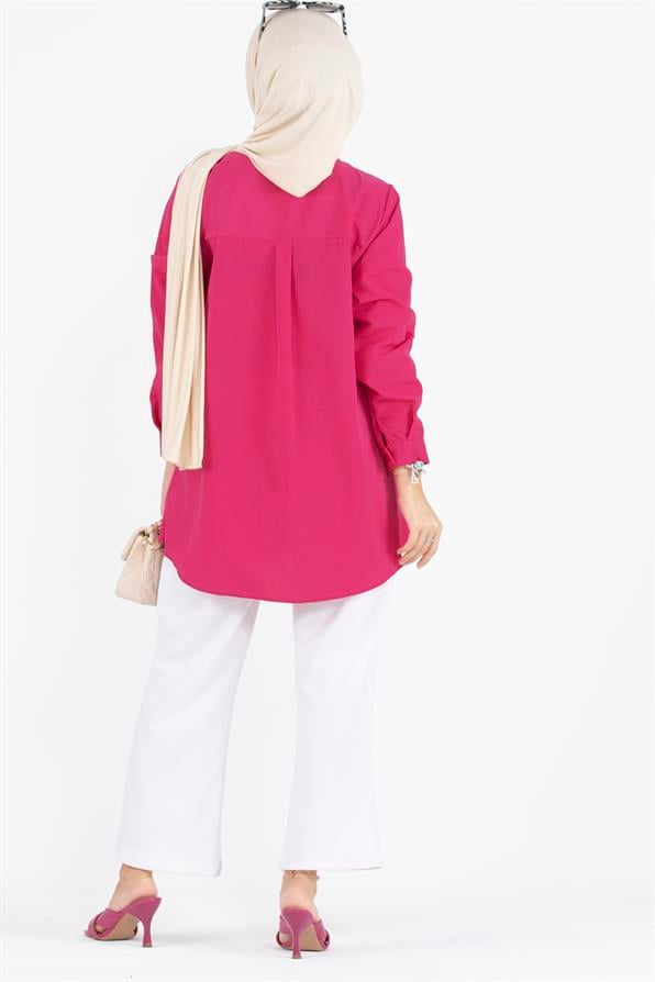 Beaded Tunic-fuchsia