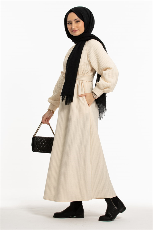 Quilted Dress - White