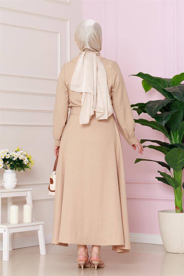 طقم عصري - لون رملي   