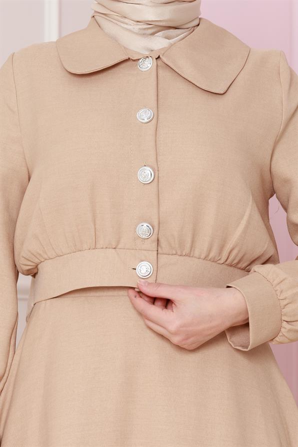 طقم عصري - لون رملي   