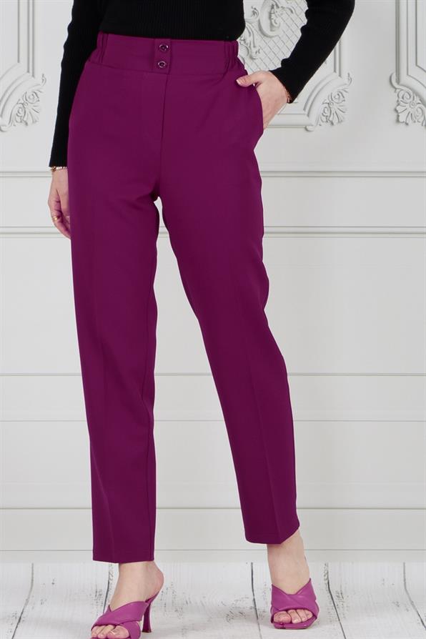 Cepli Dar Paça Pantolon-Mürdüm